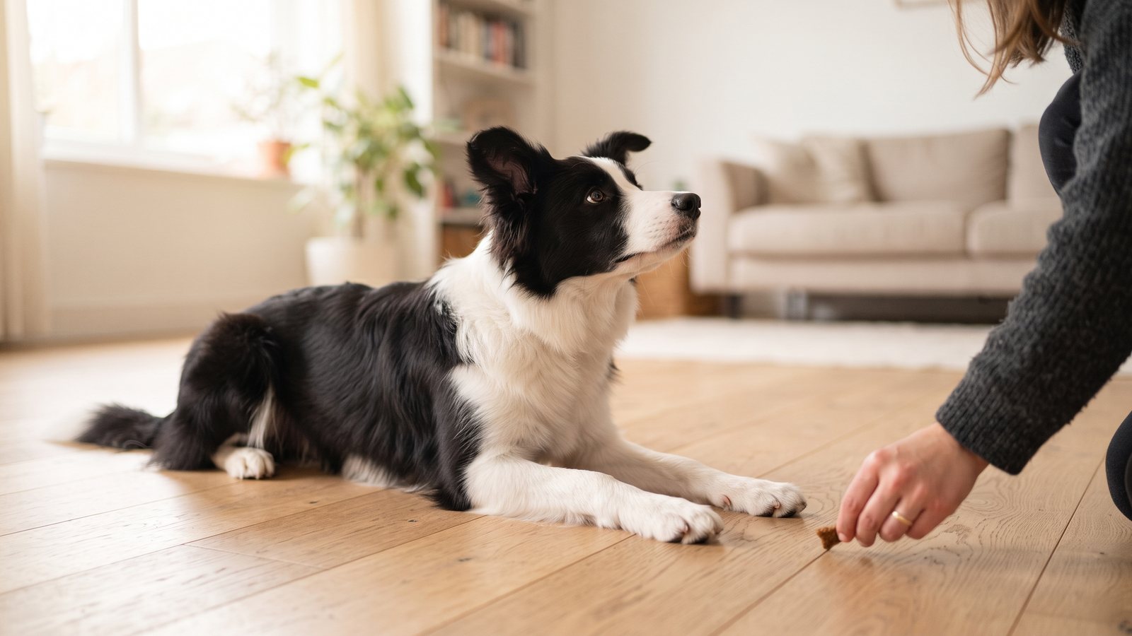 How to teach a dog to lie down: lure, signal, word