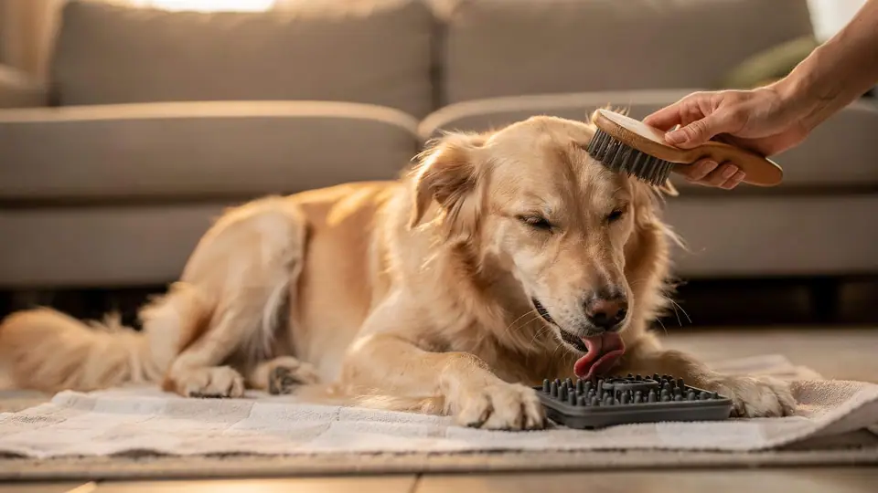 Photo illustrating: How to brush a dog that hates it: calm, short sessions