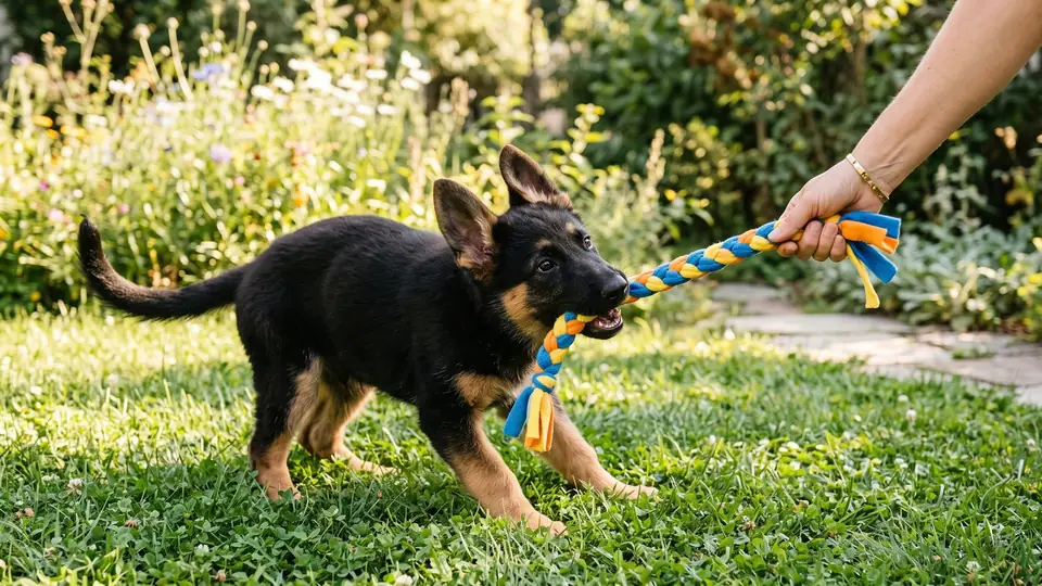 German Shepherd puppy biting: why it is hard and what helps