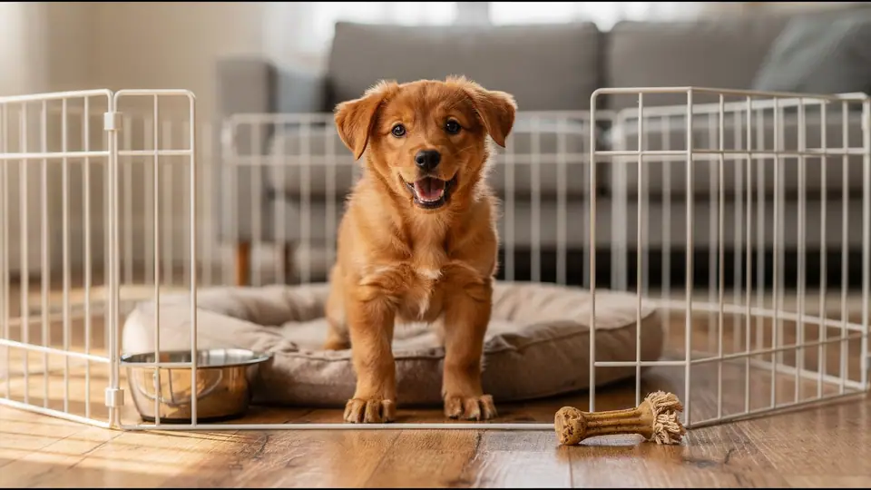 Photo illustrating: Puppy barking in playpen: why it happens and what to do