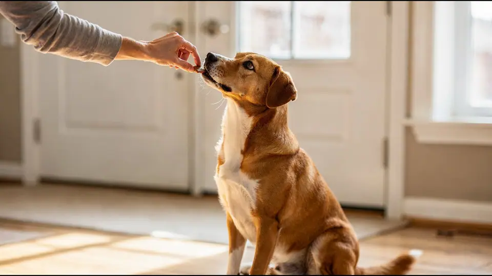 Photo illustrating: How to teach a dog the quiet command, step by step