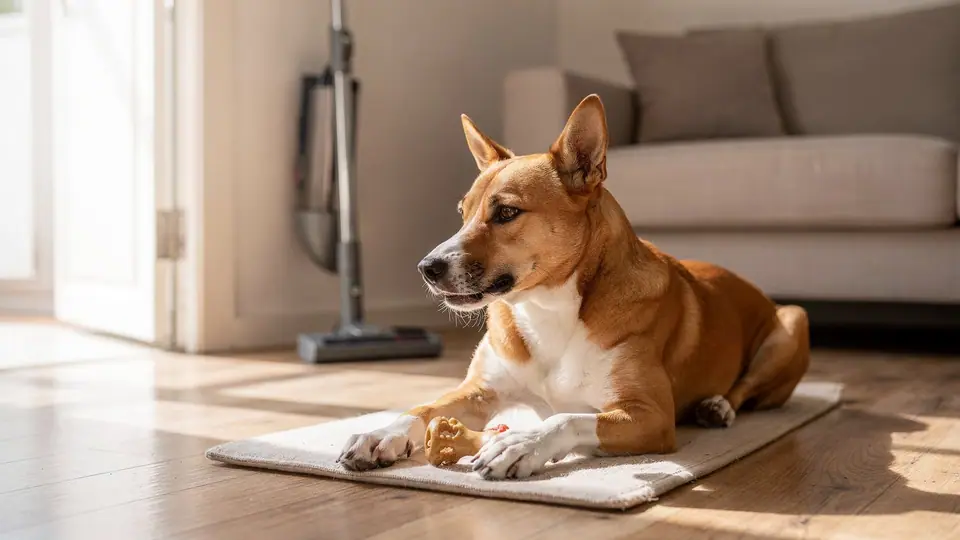 Photo illustrating: Dog scared of the vacuum cleaner? A calm step-by-step plan