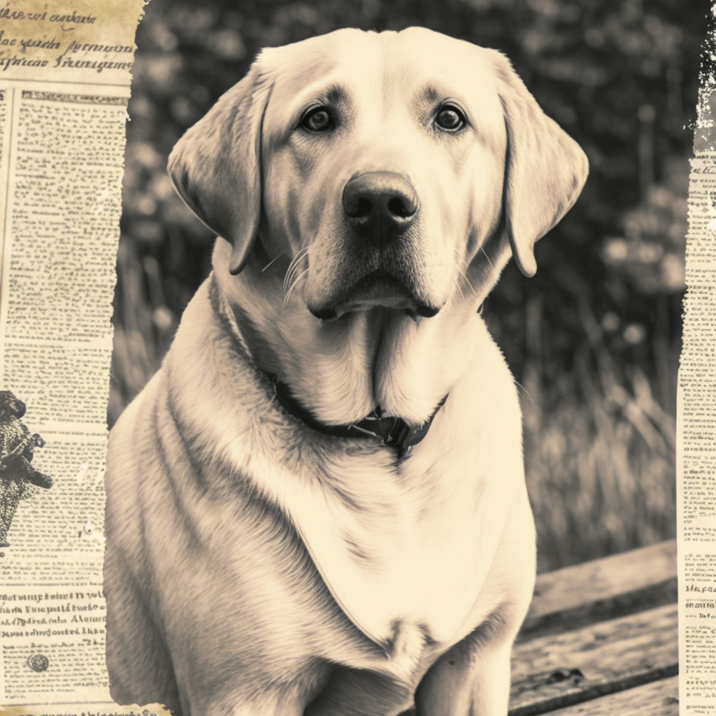 Endal the Labrador Retriever — Historic Service Dog Photo Old vintage photograph of Endal the Labrador Retriever, the world-famous service dog known for his advanced assistance abilities.